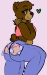  brown_bear butt female green_eyes grizzly_bear hi_res karleen mammal meme sleepyscreen slightly_chubby solo thick_thighs ursid ursine 