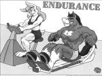  abs cooner duo equid equine exercise female horse lagomorph leporid mammal muscular muscular_female rabbit workout 