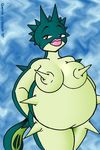  anthro anthrofied breasts female lips looking_at_viewer nintendo overweight pok&#233;mon pok&#233;morph pokemon pussy qwilfish rancid solo video_games 