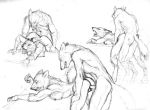  black_and_white bodily_fluids breasts butt canid canine canis drooling eyes_closed female from_behind_position looking_pleasured male male/female mammal monochrome multiple_positions nipples on_table penetration penis pussy randall_wolfe saliva sex simple_background sketch table tongue tongue_out vaginal vaginal_penetration white_background wolf 