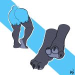  1:1 3_toes amazin-arts ambiguous_gender anthro avian bird blue_feathers butt claws feathers feet foot_focus hi_res meme nude simple_background soles solo standing toe_claws toes tweetfur twitter 