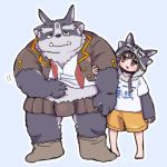  1:1 2019 3_eyes anthro canid canine clothed clothing cosplay crossdressing duo female female_protagonist_(tas) human male mammal mufksin multi_ear multi_eye overweight tokyo_afterschool_summoners tsathoggua tusks video_games 