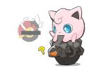  ? bar_censor blue_eyes censored closed_mouth gen_1_pokemon gen_8_pokemon highres identity_censor jigglypuff marlowe no_humans pokemon pokemon_(creature) pokemon_(game) riding rolycoly simple_background smile trait_connection wheelie_(kirby) white_background 