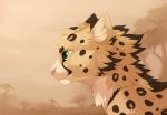  2018 cheetah digital_media_(artwork) felid feline feral fur green_eyes hi_res mammal pink_nose reysi smile solo spots spotted_fur tan_fur 