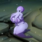  1:1 2019 anthro areola blue_eyes breasts cephalopod female hi_res lonbluewolf looking_at_viewer marine mollusk nipples solo squid 
