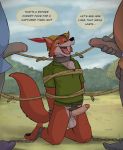  anthro balls bottomless bound canid canine clothed clothing delirost disney fox group group_sex hi_res humanoid_penis male male/male mammal penis robin_hood robin_hood_(disney) sex shackles threesome uncut 