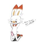  animalistic_penis balls buckteeth erection fluffy hi_res humor joke male nintendo offering_(disambiguation) penis pok&eacute;mon pok&eacute;mon_(species) presenting pun scorbunny solo teeth tweecredo video_games 