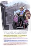  aiden_(bleats) ailurid bleats comic gas_station hi_res male mammal motorcycle red_panda text vehicle 