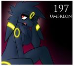  anthro anthrofied black_fur breasts chest_tuft cute_fangs digital_media_(artwork) ears_down eeveelution featureless_breasts female fur hi_res inget nintendo nude open_mouth pivoted_ears pok&eacute;mon pok&eacute;mon_(species) pok&eacute;morph red_eyes simple_background sitting solo tired tuft umbreon video_games 