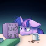 1:1 2019 book cup equid eyelashes female feral friendship_is_magic gradient_background hair hi_res horn mammal my_little_pony ohemo reading simple_background solo text twilight_sparkle_(mlp) unicorn 