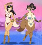  anthro big_breasts bikini breasts canid canine chest_tuft clothing female hi_res huge_breasts mammal swimwear tuft vkyrie voluptuous 
