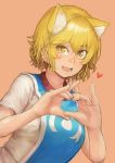  &lt;3 absurd_res animal_humanoid blonde_hair blush breasts canid canid_humanoid canine canine_humanoid chanta clothed clothing dress female fox_humanoid gesture hair hand_heart hi_res humanoid inner_ear_fluff mammal mammal_humanoid open_mouth ran_yakumo short_hair slit_pupils solo teeth touhou video_games yellow_eyes 