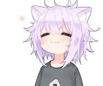  13o animal_ears blush cat_smile catgirl chibi cropped hololive nekomata_okayu purple_hair short_hair sketch white 