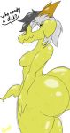  2019 anthro beast_(disambiguation) big_butt breasts butt dragon female gita goo_creature hair hi_res huge_butt looking_at_viewer nude simple_background slime solo 