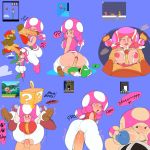  2019 absurd_res bodily_fluids breasts captainkirb clothing cum fellatio female fungi_fauna fungus genital_fluids hi_res humanoid luigi male male/female mario mario_bros nintendo oral penile penis pussy sex titfuck toad_(mario) toadette vaginal video_games 