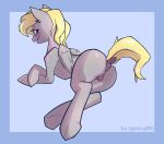  absurd_res animal_genitalia animal_pussy anus blush butt d-wop darkened_genitalia dock equid equine equine_pussy female feral hi_res looking_back mammal my_little_pony pterippus pussy smile solo wings 