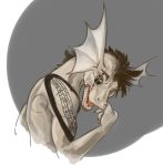  2019 digital_media_(artwork) dragon ear_frill frill_(anatomy) hair looking_at_viewer male open_mouth planet sasha_gershwin simple_background solo tattoo 