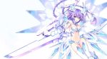  bikini_armor choujigen_game_neptune cleavage detexted purple_heart sword thighhighs tsunako wallpaper wings 
