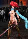  3d ass aya_(oneechanbara) boots breasts large_breasts oneechanbara sideboob sword thighhighs weapon western zombie 