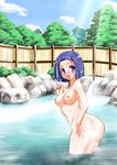  ass bad_id bad_pixiv_id blush breasts censored cloud convenient_censoring day espanya medium_breasts nipples nude onsen open_mouth outdoors sairenji_haruna short_hair sky smile solo standing steam sweat to_love-ru tree water wet 
