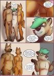  bodily_fluids canid canine canis casual_nudity comic cum cum_in_ass cum_inside cum_leaking domestic_dog father father_and_son flaccid genital_fluids group hi_res humanoid_penis hypnosis male mammal mind_control parent penis pickles-hyena son 