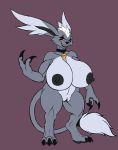  big_breasts breasts claws collar digimon digimon_(species) female gazimon hi_res huge_breasts karnator_(artist) looking_at_viewer markings mohawk_(disambiguation) nipples pose pussy simple_background smile solo voluptuous 