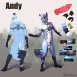  1:1 2019 abs andy_(character) animal_genitalia animal_penis anthro athletic balls big_tail black_fur blue_fur blush butt canid canine canine_penis claws ear_piercing ear_ring fluffy forest fully_sheathed fur green_eyes hair hi_res invalid_color invalid_tag inviting jewelry long_tail looking_at_viewer male mammal markings model_sheet naruka palette pecs penis piercing pink_penis sheath simple_background solo specie:canine specie:fox specie:mammal specie:vulpine tattoo tree white_fur white_hair 