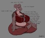  anthro big_breasts breasts clothed clothing dialogue english_text eyes_closed female gloria_(greasymojo) greasymojo hi_res huge_breasts lapras meditation nintendo open_mouth overweight overweight_female pok&eacute;mon pok&eacute;mon_(species) pok&eacute;morph sitting smile solo text thick_thighs video_games voluptuous 