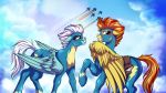  16:9 4k absurd_res bag blue_fur blue_wings clothed clothed_feral clothing duo_focus equid equine feathered_wings feathers female feral fleetfoot_(mlp) flying friendship_is_magic fur group hair hi_res lupiarts mammal my_little_pony pterippus rainbow_dash_(mlp) red_hair skinsuit spitfire_(mlp) tight_clothing white_hair wings wonderbolts_(mlp) yellow_fur yellow_wings 