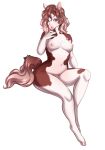  2019 anthro areola bourbon._(artist) breasts brown_hair digital_media_(artwork) equid equine female hair hi_res horse mammal nipples nude simple_background smile solo white_background 