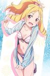  bikini cleavage eromanga-sensei makicha open_shirt see_through swimsuits wet wet_clothes yamada_elf 