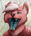  anthro canid canine canis digital_media_(artwork) domestic_dog female hair hi_res invalid_tag lemondeer looking_at_viewer mammal open_mouth simple_background smile teeth tongue vore 