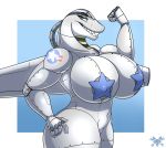  aircraft anthro areola big_breasts breasts curvaceous female flexing grin hi_res living_aircraft living_machine machine metalfoxxx muscular nipples nude pasties smile solo thick_thighs wings 