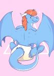  &lt;3 2019 anthro bluescales bodily_fluids diaper dracky dragon genital_fluids hair hi_res looking_at_viewer looking_back male orange_hair scalie simple_background sitting solo urine wet_diaper wetting 