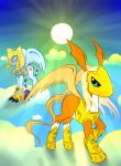  crossover digimon digimon_(species) female hi_res male my_little_pony nefertimon pegasusmon ponification sky sun takefive 