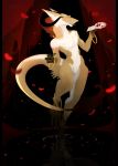  abstract_background bangle blue_eyes claws countershading digitigrade featureless_crotch female flat_chested gigren_(artist) hi_res horn jewelry nude rhisa ripples sergal sharp_teeth skull solo tail_tuft teeth toe_claws tongue tongue_out tuft water 