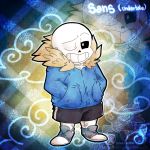  1:1 animated_skeleton bone clothed clothing humanoid lizheru male not_furry sans_(undertale) skeleton solo text undead undertale video_games 