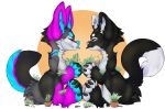  absurd_res boyfriend-girlfriend brickzero canid canine canis domestic_cat felid feline felis female hi_res male mammal possxm relationship tongue tongue_out wolf yozora 