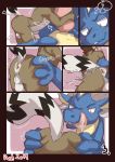  2019 absurd_res alx_(lousy7) anthro anthro_on_feral anus balls bestiality blush comic digital_media_(artwork) dirtyturquoise dragon duo feral hi_res male male/male penis quo_(rubbishdragon) ringtail size_difference 