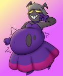  alien belly belly_expansion belly_stuffing big_belly clothing collar dress flipface4 flippy hector-collector hi_res inflation overweight ripped_dress 