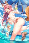  animal_ears ass bikini fate/grand_order female_protagonist_(fate/grand_order) mokyu swimsuits tail tamamo_no_mae 