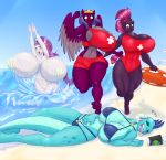  2019 absurd_res anthro big_breasts bikini blues64 breasts clothing dragon equid eye_scar eyes_closed felid female friendship_is_magic group hi_res horn huge_breasts hyper hyper_breasts lying mammal marauder6272 my_little_pony my_little_pony_the_movie mythological_sphinx mythology non-mammal_breasts open_mouth outside princess_ember_(mlp) queen_novo_(mlp) scar sleeping sound_effects sphinx_(mlp) swimwear tempest_shadow_(mlp) unicorn water wings zzz 