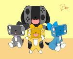  accessory ambiguous_gender animate_inanimate anthro bow canid canine canis cub domestic_dog hair_accessory hi_res mammal nintendo nintendo_switch open_mouth switch_dog switch_puppy toonarscontent video_games young 