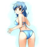  ass bikini blue_hair brown_eyes houshou_hanon looking_back mermaid_melody_pichi_pichi_pitch miru short_hair solo swimsuit 