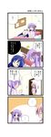  3girls 4koma ahoge aotan_nishimoto blush comic hiiragi_kagami izumi_konata lucky_star mole mole_under_eye multiple_girls partially_translated purple_hair spoken_ellipsis takara_miyuki translation_request 