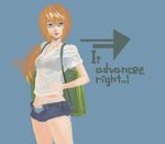  copyright_request engrish glasses inumaro_(inugoro) lips open_fly ponytail ranguage red_hair short_shorts shorts simple_background solo unbuttoned unzipped 