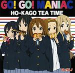  akiyama_mio black_hair blazer blonde_hair blue_eyes brown_eyes brown_hair cookie cover food go!go!_maniac grey_eyes hairband highres hime_cut hirasawa_yui jacket k-on! kotobuki_tsumugi long_hair multiple_girls nakano_azusa official_art scan scan_artifacts school_uniform short_hair skirt tainaka_ritsu twintails 