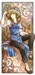  art_nouveau genderswap genderswap_(ftm) green_eyes green_hair hat highres male_focus misumi_kouji rod_of_remorse shiki_eiki shoes solo touhou 