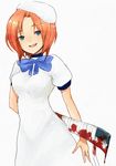  bad_id bad_pixiv_id bandages blood blue_eyes bow choukyuu dress hat hatchet higurashi_no_naku_koro_ni nose_hatchet orange_hair ryuuguu_rena solo 