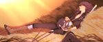 bad_id bad_pixiv_id black_hair boots brown_background copyright_name dog grey_footwear guna knee_boots long_hair male_focus puppy repede sleeping solo sword tales_of_(series) tales_of_vesperia weapon yuri_lowell 